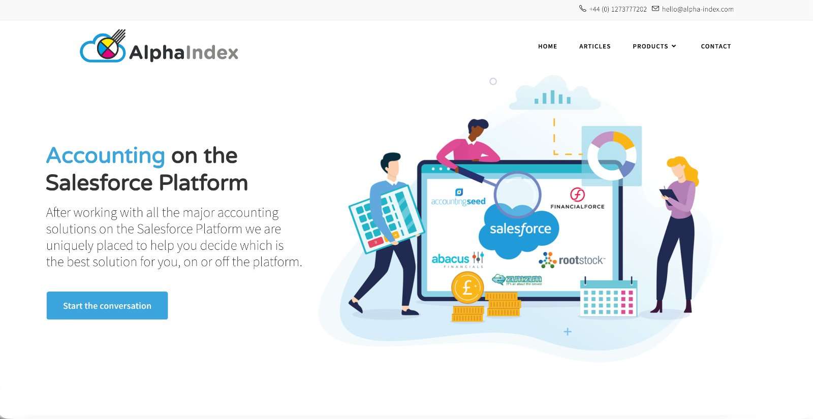 Alpha Index website homepage