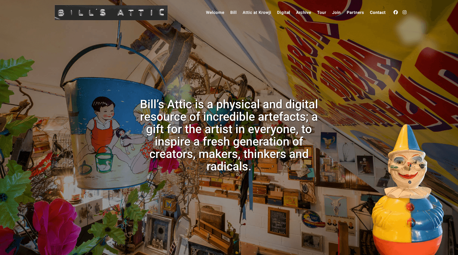 Bill's Attic website homepage