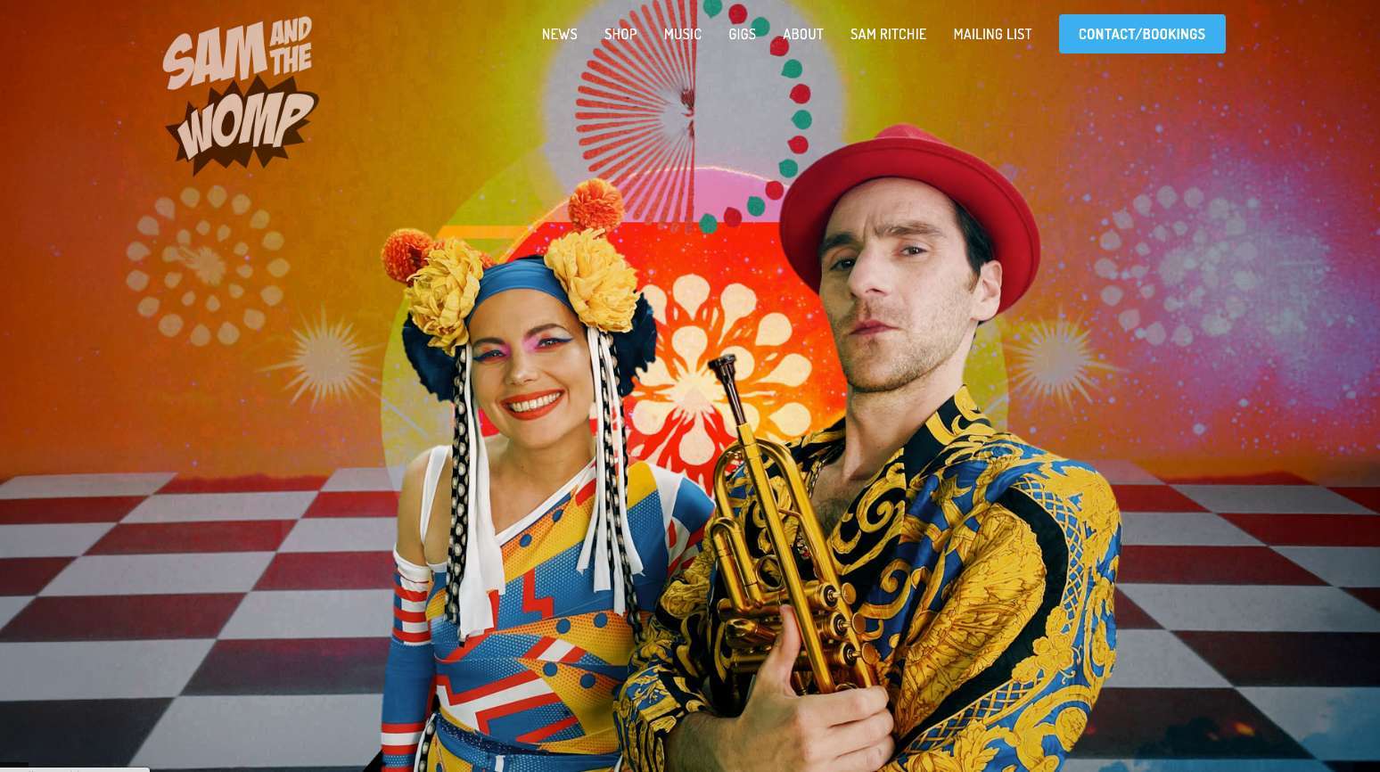 Sam and the Womp website homepage