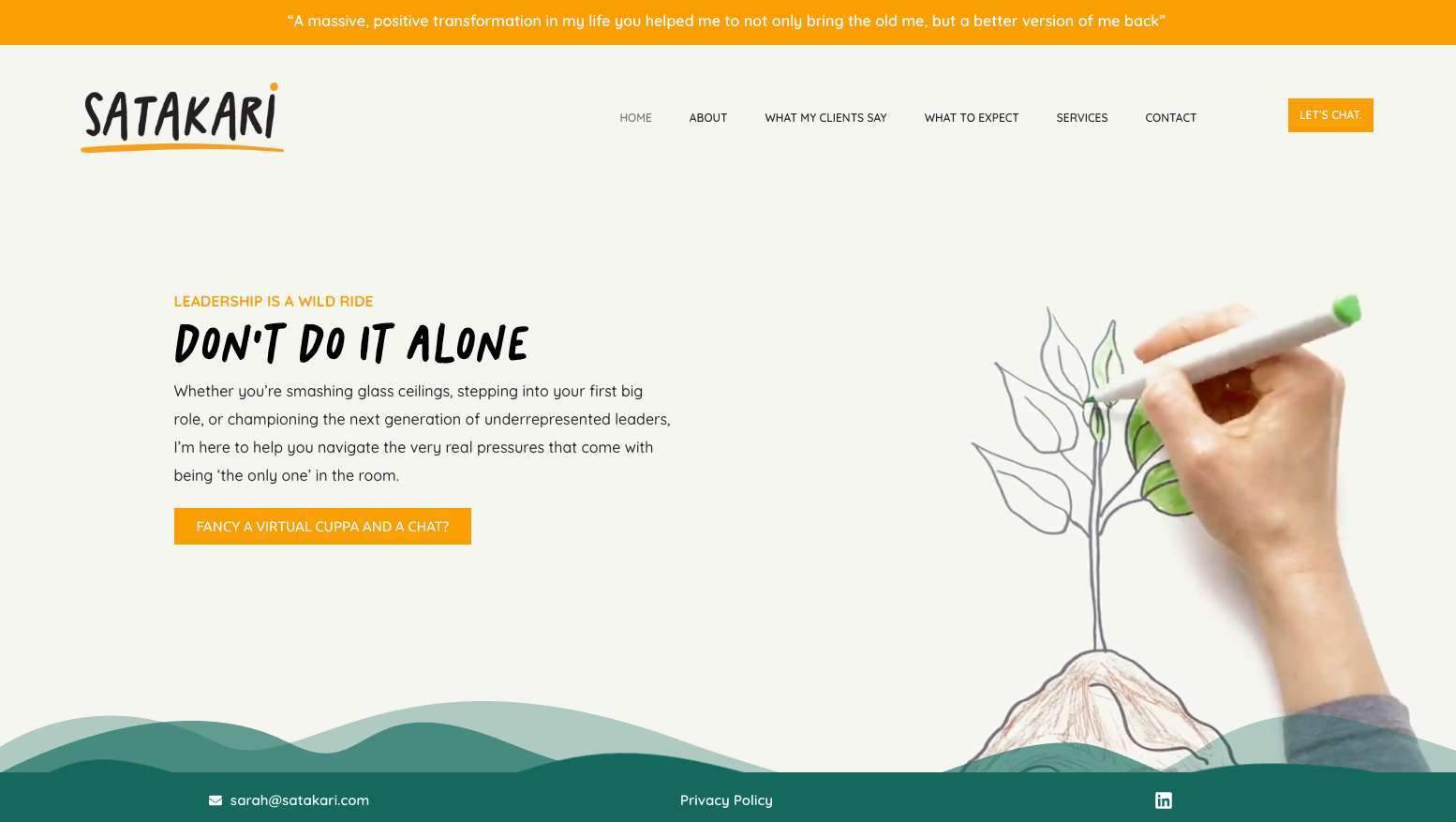 Satakari website homepage