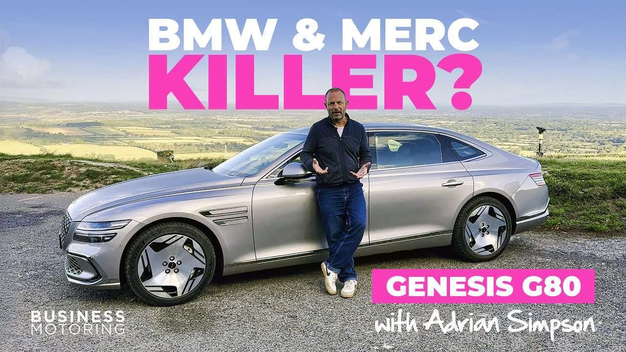 Adrian Simpson presenting a Genesis G80 review for Business Motoring